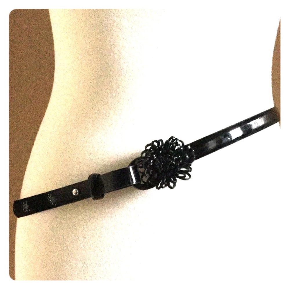Talbot's dressy belt, black faux patent, size L